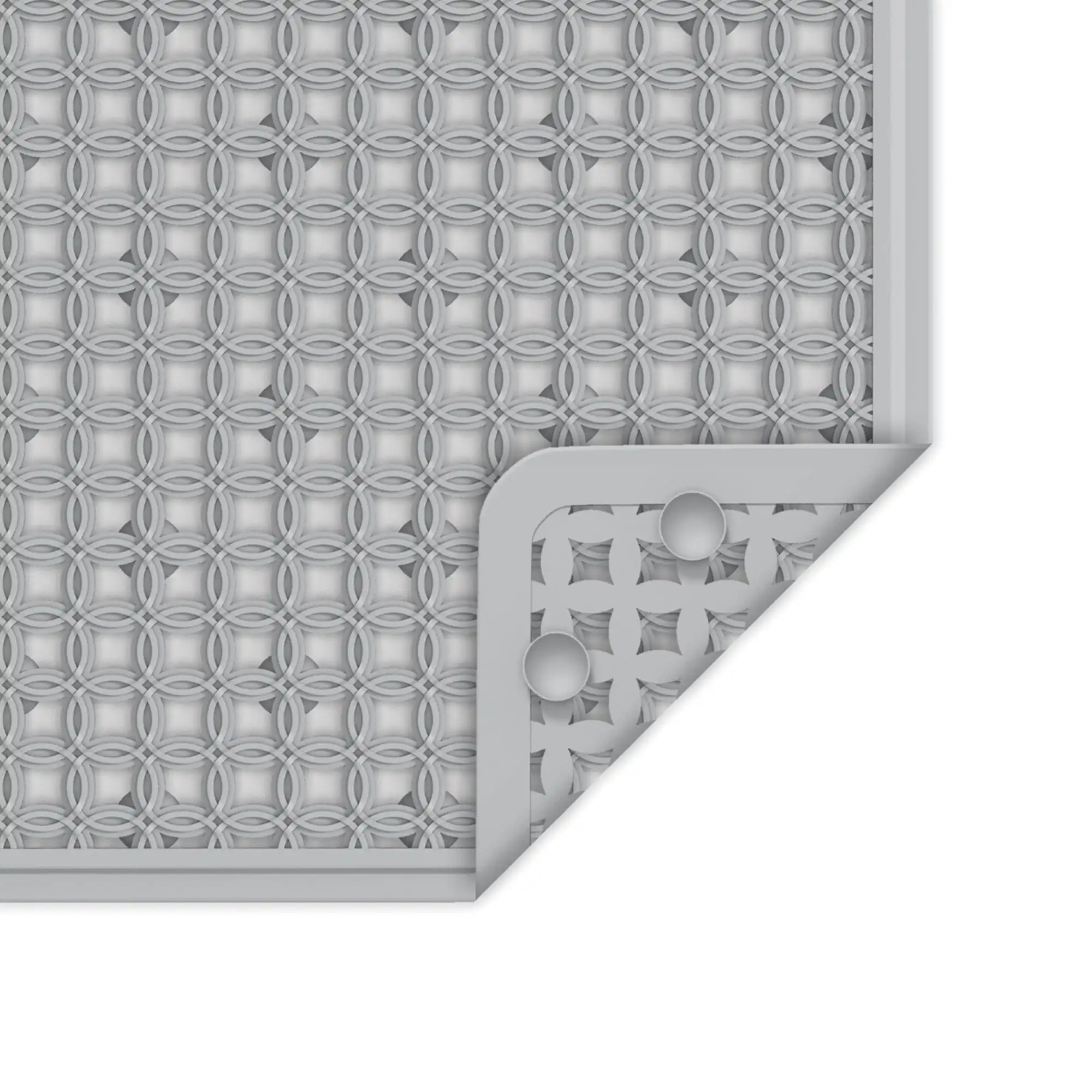 15" x 27" Mildew Resistant Soft on Feet Ring Textured Bathtub Mat with Suction Cups, Gray