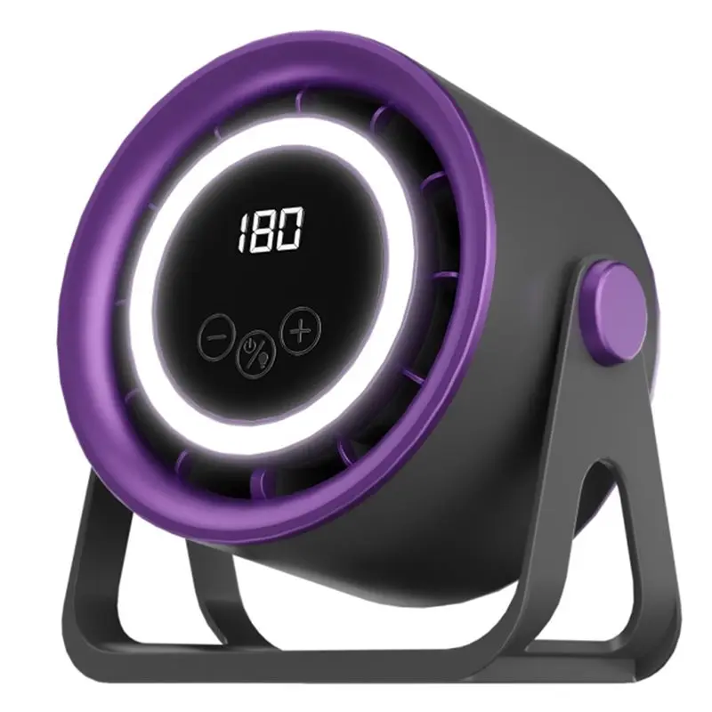 

【RAMADAN SALE】Quiet Turbo Air Circulator Fan, Desktop Bladeless USB Rechargeable With 100-Speed Adjustment& Ambient Light