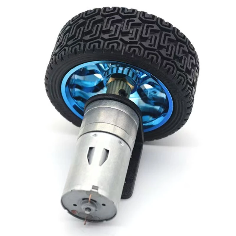 25GA-370 DC 6V 12V Reduction Motor Gear 4mm Shaft With Mounting Bracket Coupling 65mm Wheel 12-1364 RPM for Car Model Motor