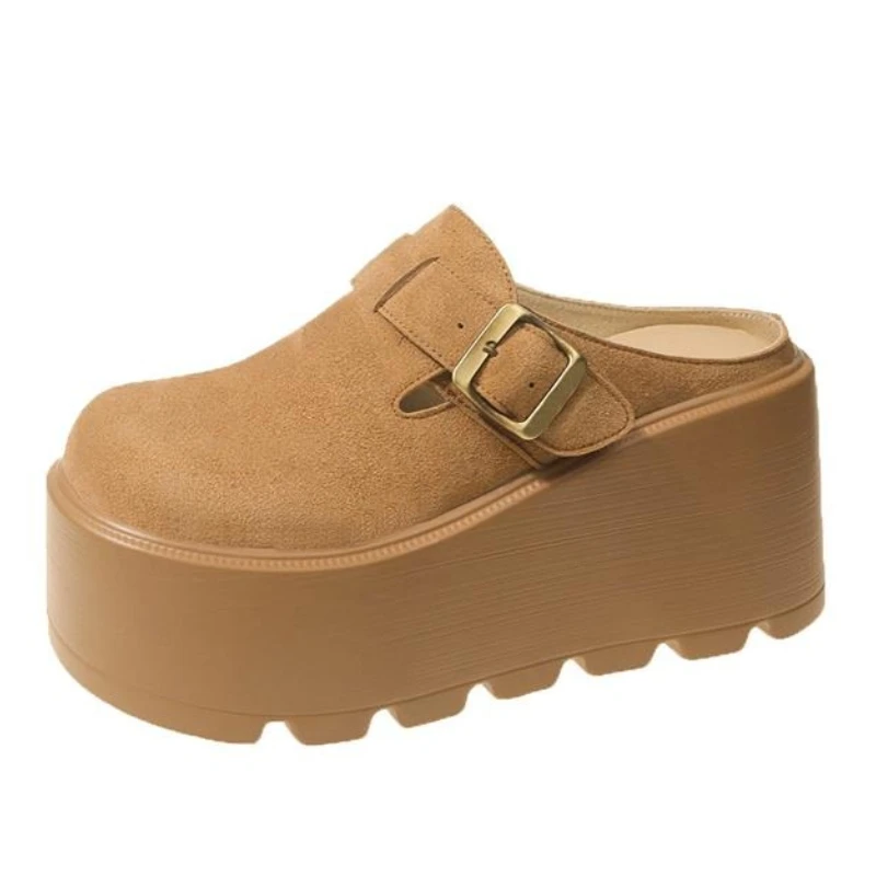 

Новинка 2023 года, ботинки на платформе толщиной 9 см, дизайнерские тапочки, повседневные шлепанцы на плоской подошве, женские прогулочные модные лоферы, зимние женские ботильоны