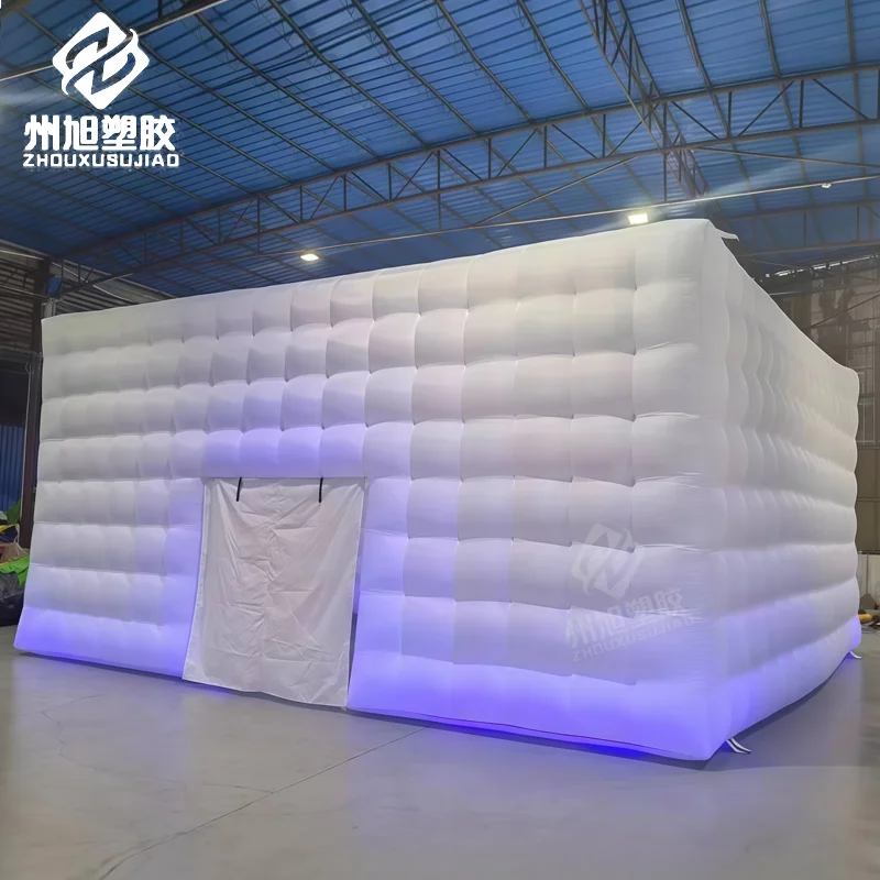 Grande bianco gonfiabile night club discoteca cubo tenda da festa cubo tenda da matrimonio gazebo quadrato riparo per eventi padiglione portatile