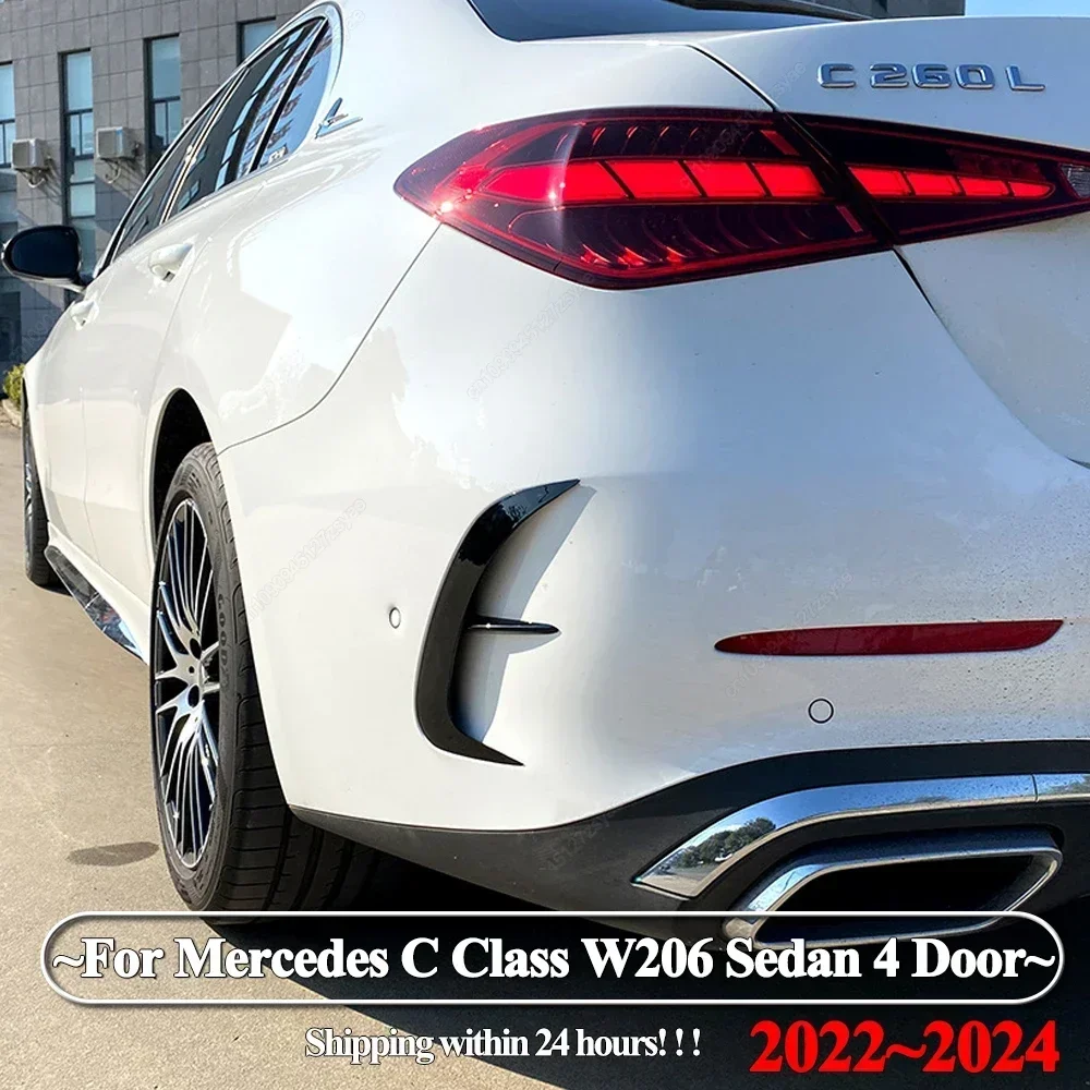 

2 шт., задний бампер, разделитель, боковое вентиляционное отверстие, ветровой нож для Mercedes Benz C Class W206 C180 200 260 300 400 C43 C63s AMG 2022-2024
