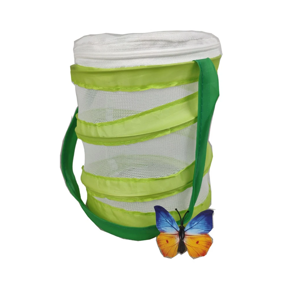 

15x14cm Green Portable Insect Cage for Kids Learning Bug House with Handle for Nature Exploration and Education