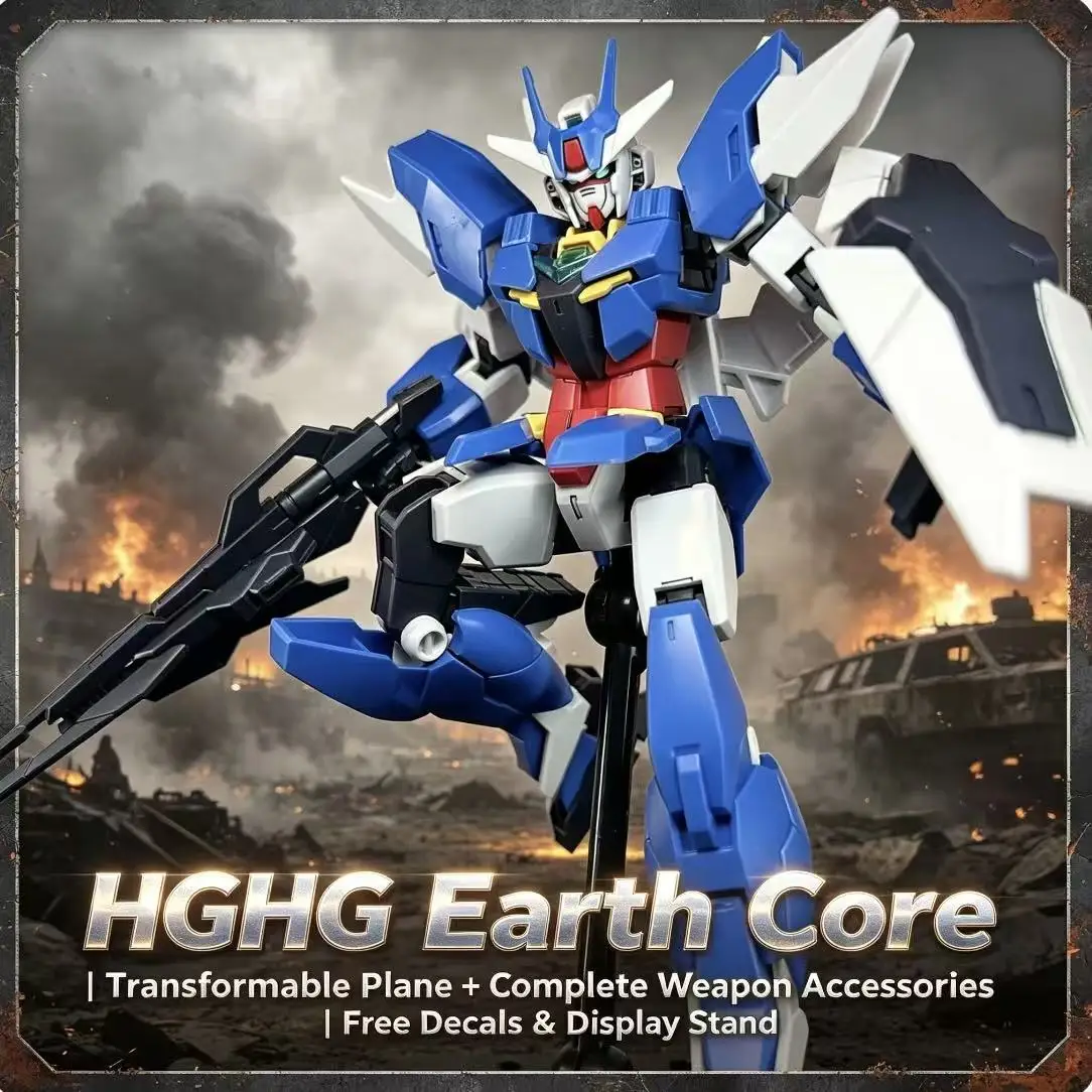 

001A HG 1/144 Earth Core Warrior Transformable Aircraft Mecha with Accessories, Assembly Model Kit, Toy & Gift for Boys