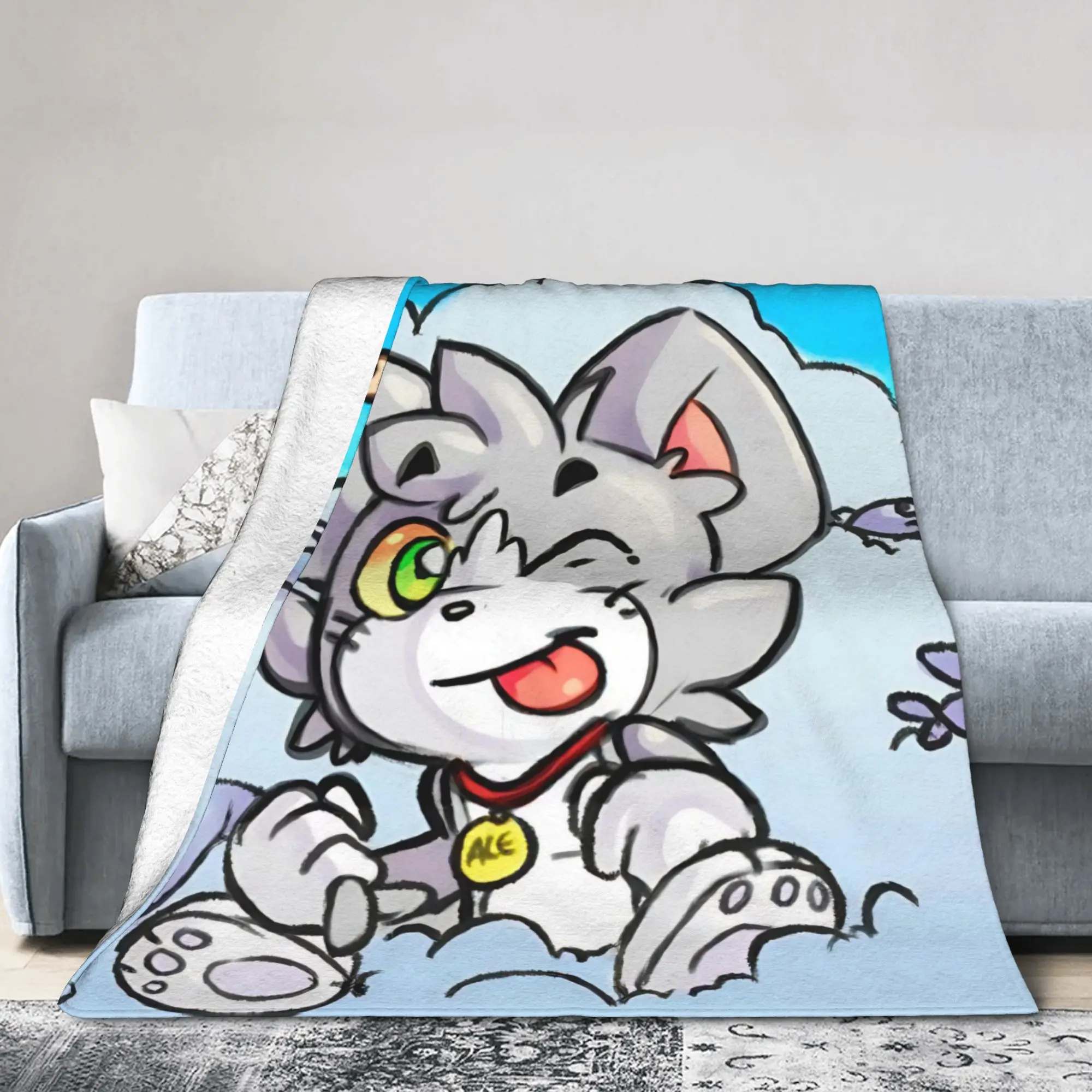 Acenixs Cartoon Games Knitted Blankets  Flannel Throw Blanket Summer Air Conditioning Printed Soft Warm Bedsprea,