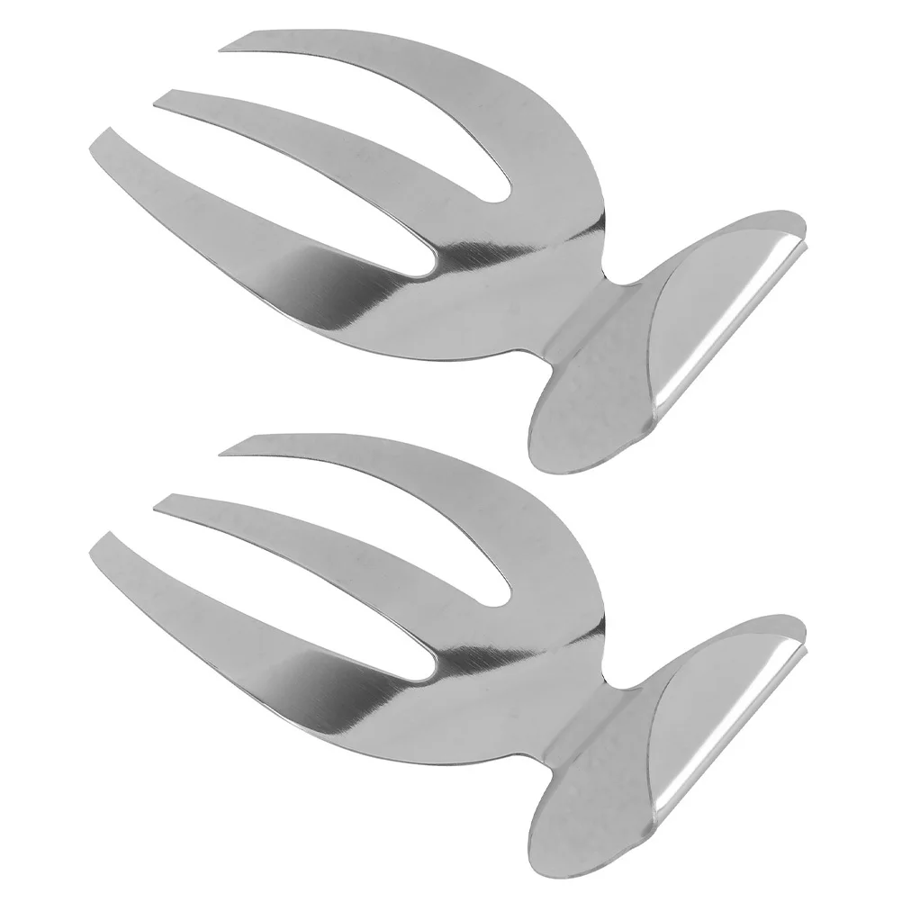 

2Pcs Stainless Steel Salad Claws Home Salad Forks Vegetable Server Non-Rust Kitchen Serving Tool Silver
