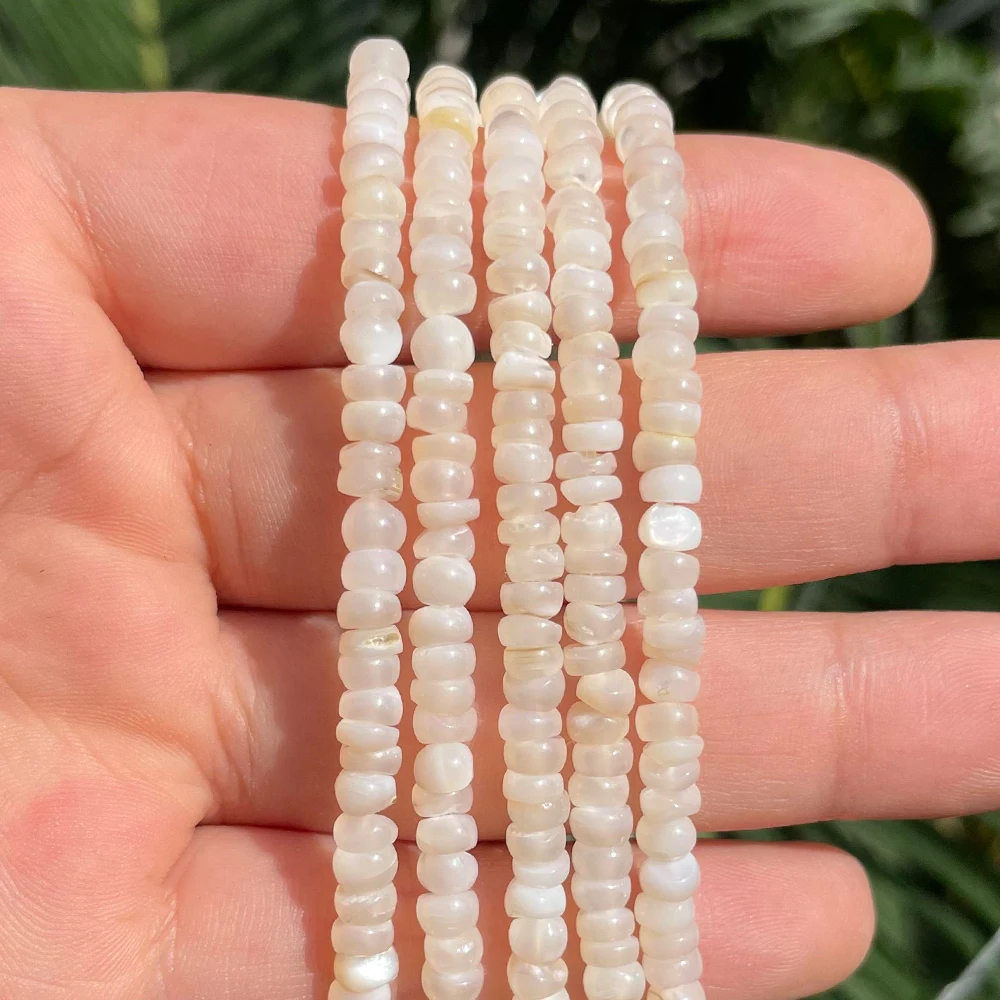 1 Strand About 152-154pcs Spacers Sea Shell Rondelle Shape Loose Spacer for Jewelry Making Bracelets Necklace DIY Accessories