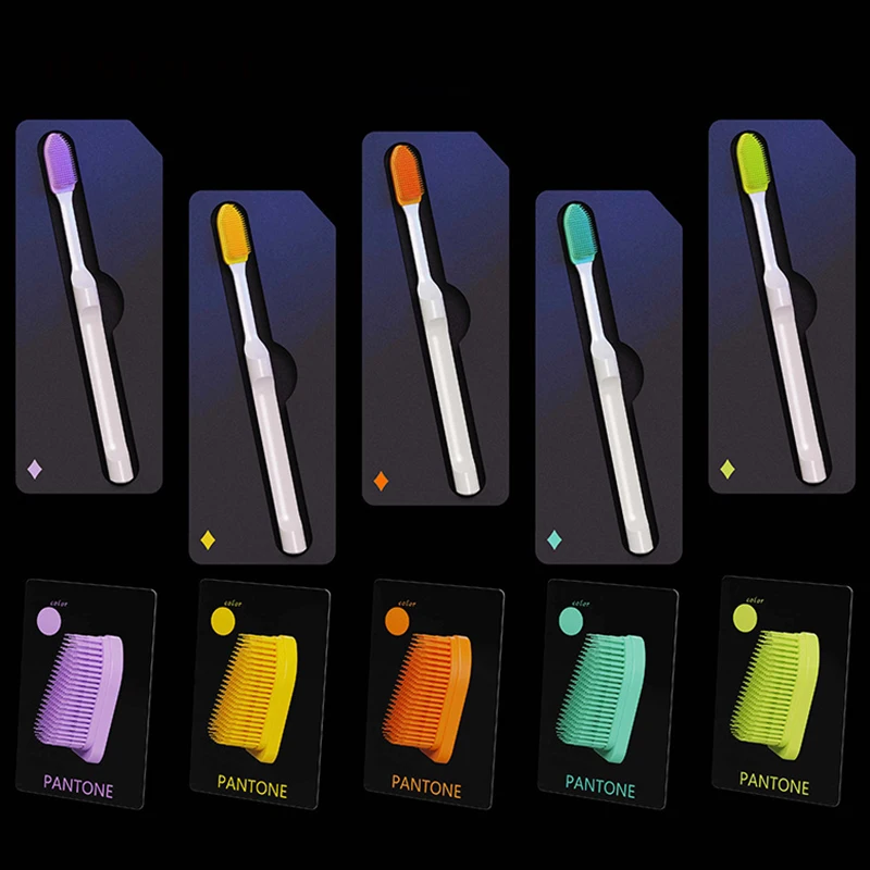 HOMESLIVE 1PCS New Metal Toothbrush Adult Waterproof Soft Bristle Toothbrush Antibacterial Gum 316 Stainless Steel Nano Toothbru