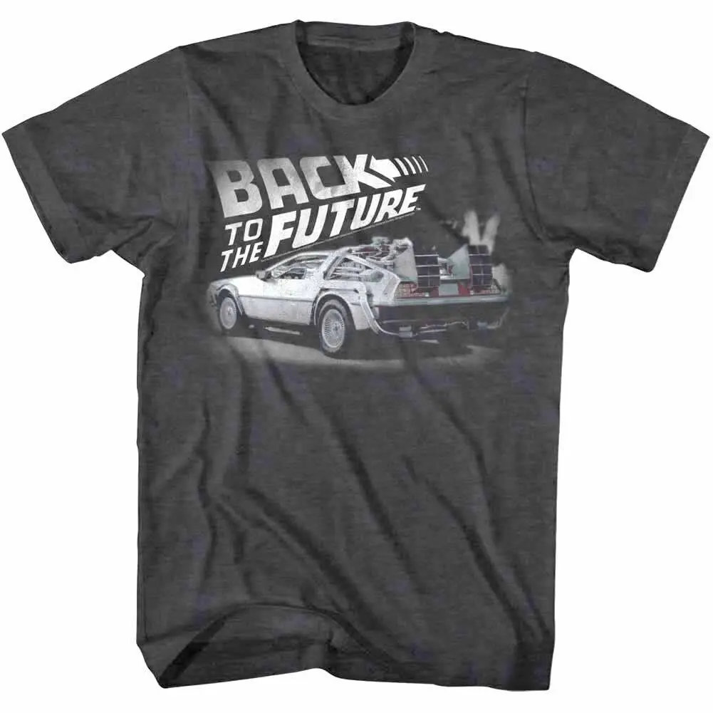 Back To The Future Faded Vintage Car Men'S T Shirt Bttf Logo Time Travel Machine