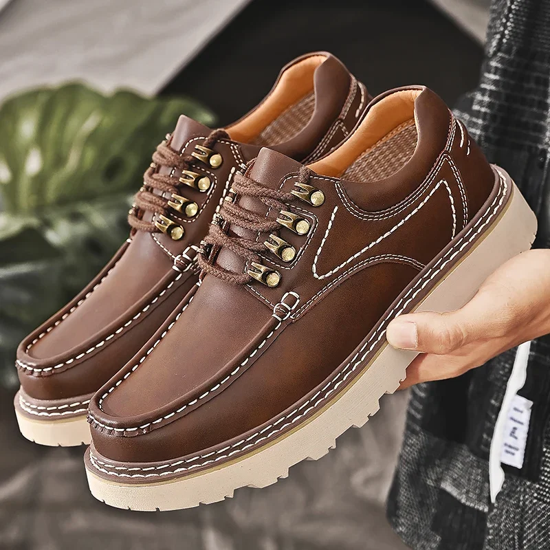 

Men's Shoes High Quality Casual Leather Shoes Autumn Non-slip Sneakers Sheos for Men Outdoor Breathable Shoe Zapatos De Hombre