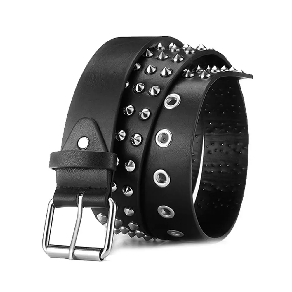 Luxury Rivet Belt Metal Pyramid Straps Men Women Punk Rock Hardware Jeans Designer Waist Belts