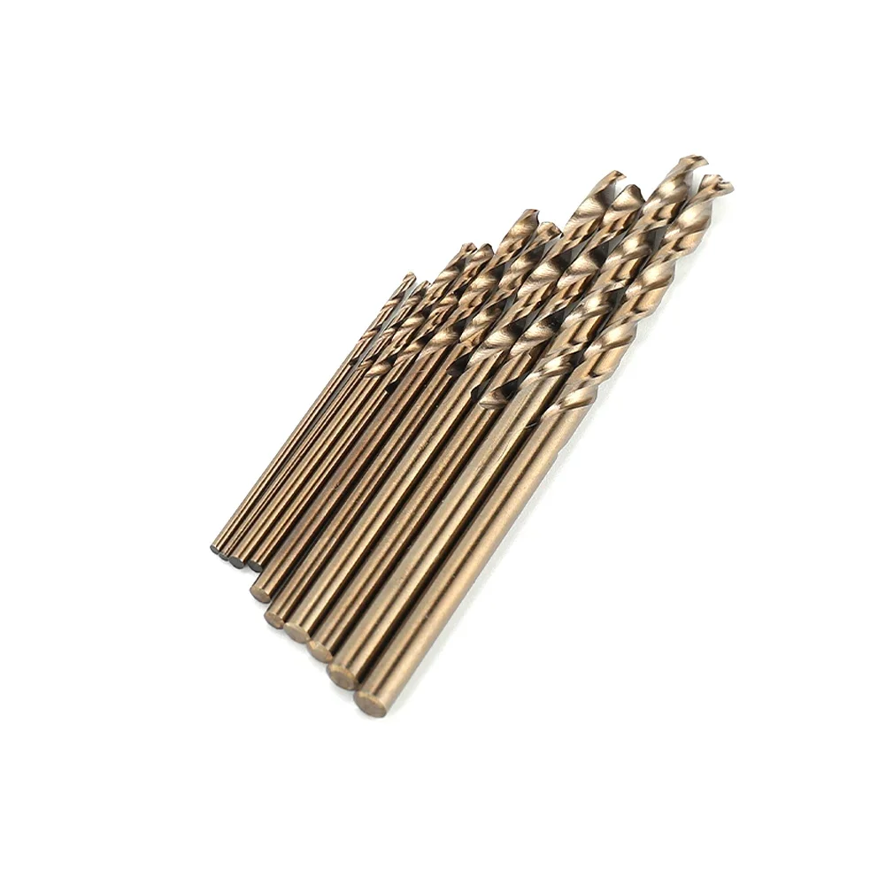 10 pçs 1.0- 3mm brocas hss m35 cobalto broca para aço inoxidável alumínio madeira plástico metal perfuração broca ferramentas elétricas