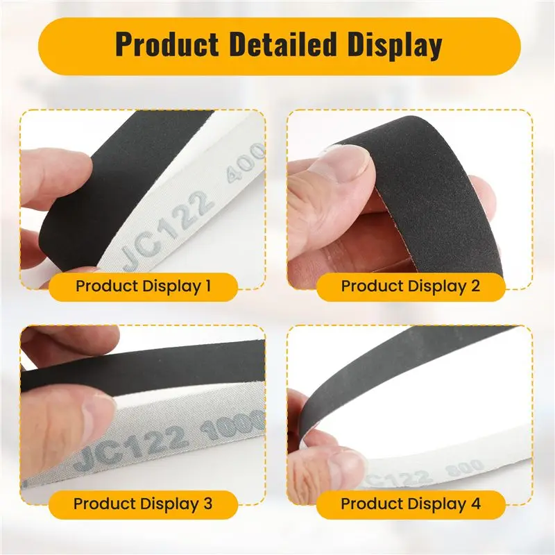 

Stock Quantity 12Pcs 1 X 30 Inch Silicon Carbide Fine Grit Sanding Belts 400, 600, 800, 1000 Grits
