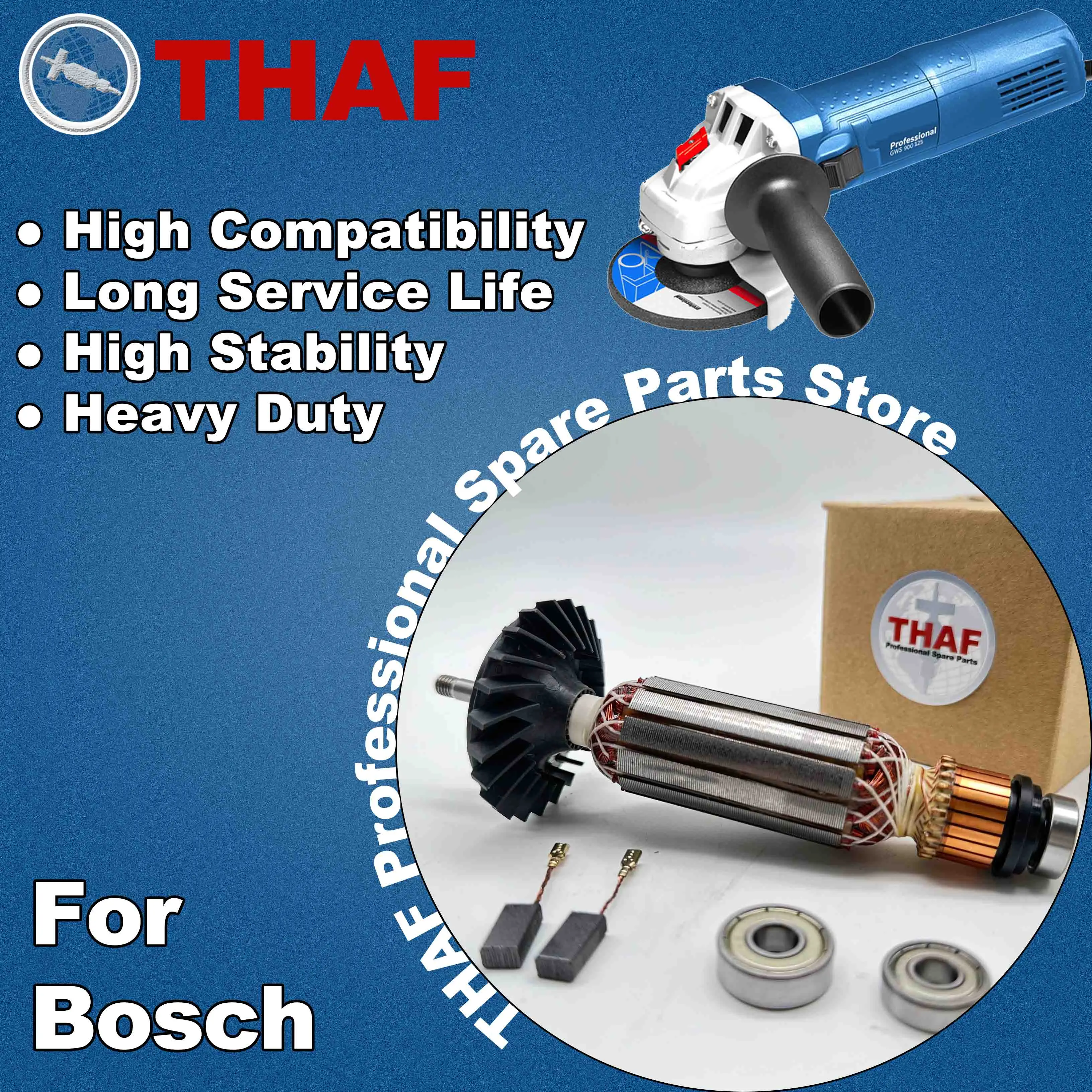 AC 220V 240V GWS900-100 GWS900-125 Armature Rotor For BOSCH GWS9-115 GWS9-125 Angle Grinder Spare Parts Grinder GWS 900-100 GWS