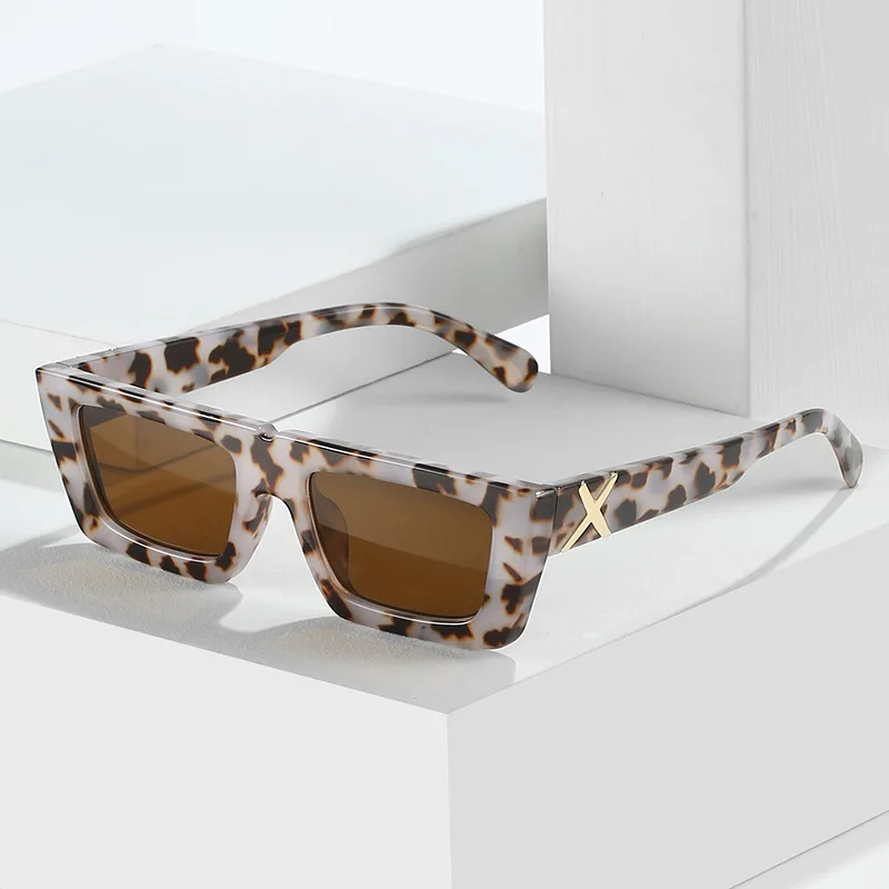 Small frame square personalised temples X modelling sunglasses ladies daily streetwear accessories men\'s UV protection driving