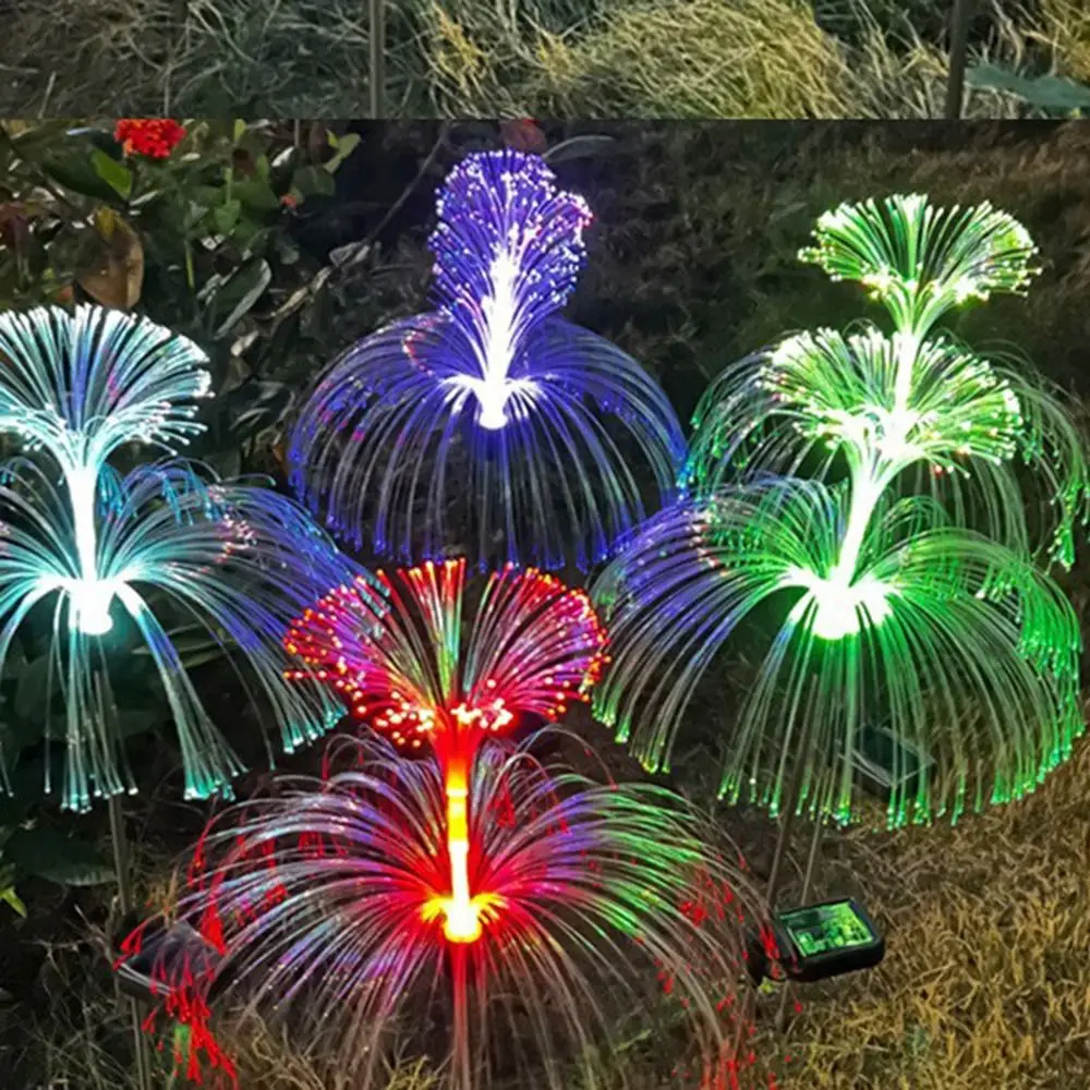 1/2/3/5 Layer Solar Jellyfish Lamp Colorful Waterproof Jellyfish Lawn Light Ground Insertion High Quality Fiber Optic Lamp
