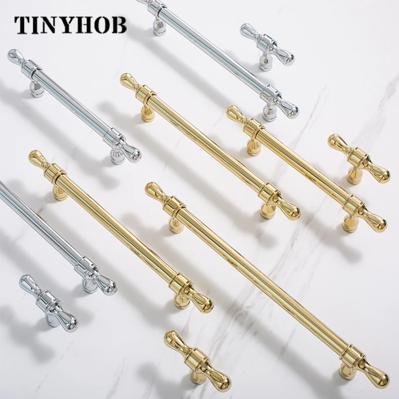 Bright Silver Cabinet Door Handles and Knobs Gold Drawer Pulls Vintage Kitchen Cupboard Handle Wardrobe Hardware French Style