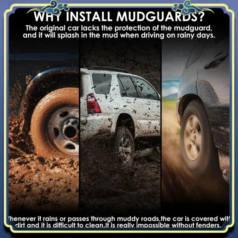 AU16-4 قطعة سيارة قطعة من نسيج الطين اللوحات سبلاش واقي من الطين درابزين ل BYD يوان يوب 2024 اكسسوارات السيارات