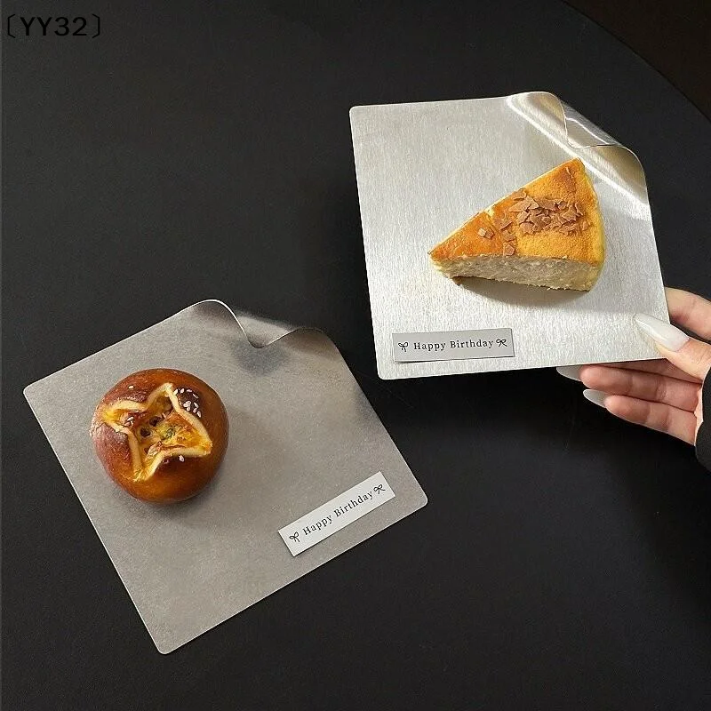 Square Stainless Steel Serving Tray,Coffee Tray,Desserts – Elegant Serving Platters for Café, Restaurant Bathroom Tray〔YY32〕