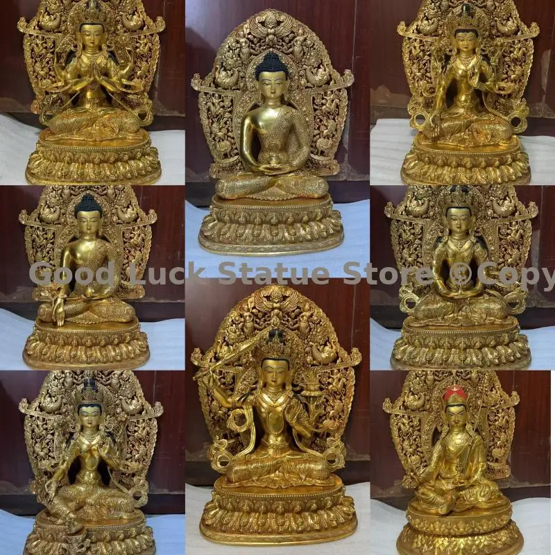 50cm large wholesaler Buddha statue supplier temple believer tara Shakyamuni Bodhisattva Guru Rinpoche longevity power backlight