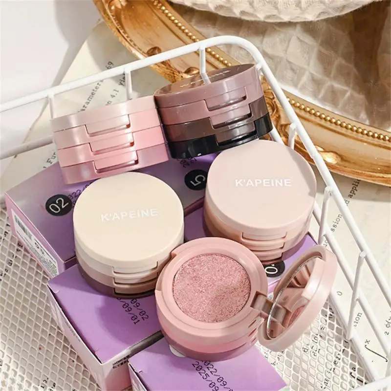 3 In 1 Matte Highlighter Blush Palette Pearly Blush Shiny Silkworm Eyeshadow shime Brighten Face Contour Powder Makeup Palette