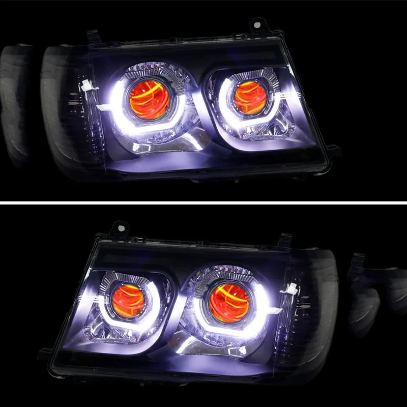 For Toyota LC100 Land Cruiser 4500 Full LED Headlamp Assembly 4700 Bi-xenon Projector Lens U-type Daytime Running Light - view 5