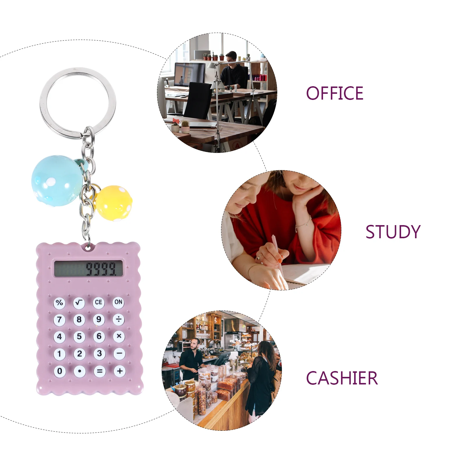 

Pocket Calculator Keychain Design Stationery for Student Portable Mini Lovely Students Candy Color