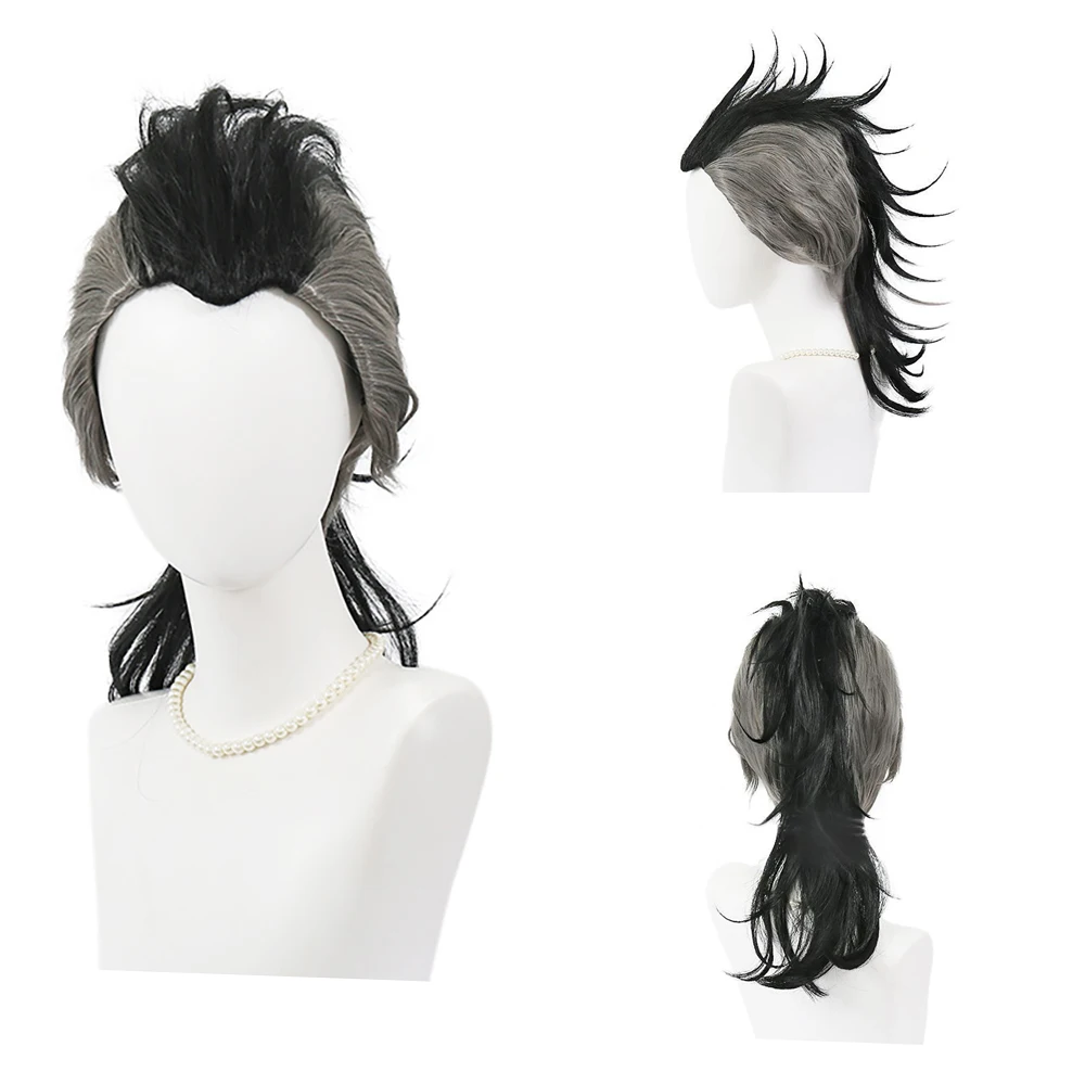 

Anime Shinazugawa Genya Mohair Mixed Color Gradient Cosplay Synthetic Hair Suitable for Men's Daily Party Heat Resistant Wig