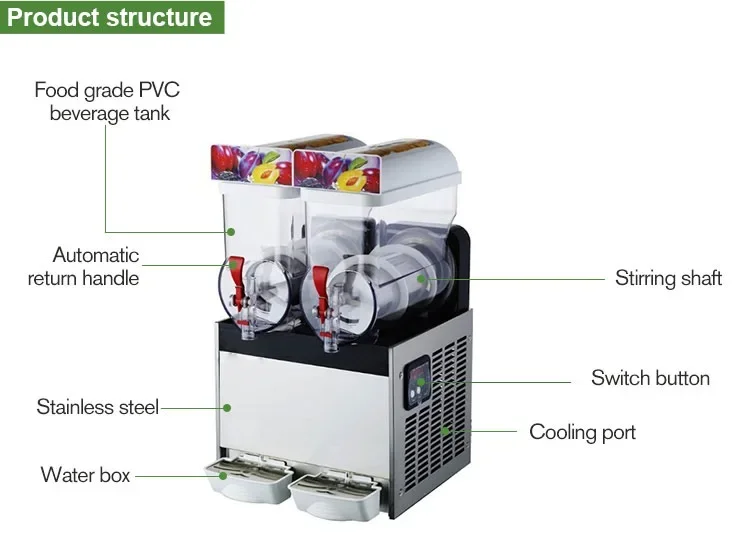 

Slushy Machine 3L X 2 Daiquiri Machine Commercial Double Bowl Frozen Drink Slush Machine