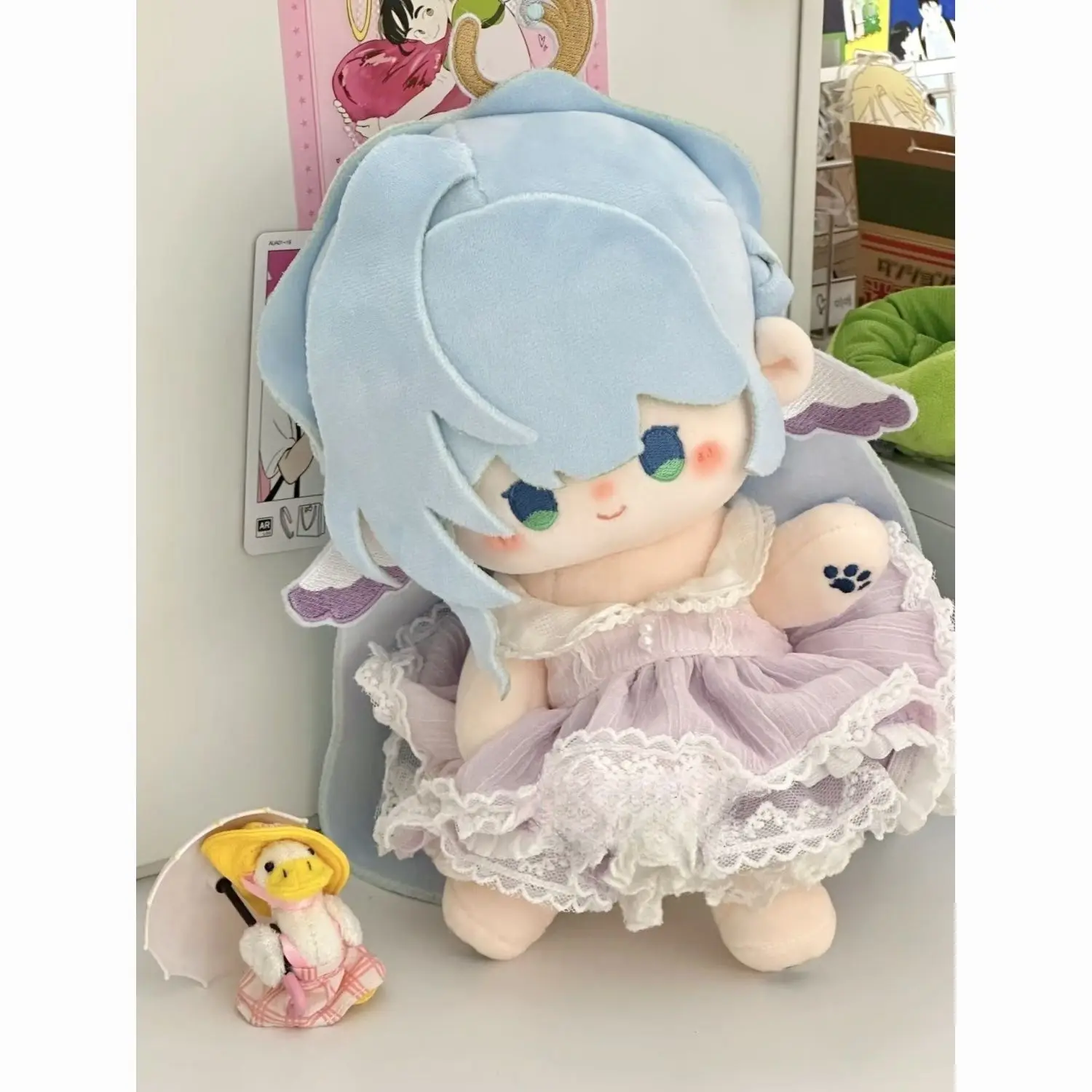 애니메이션 게임 혼카이: 스타 레일 로빈 20cm 봉제인형 귀여운 드레스업 플러시 장난감 성인 및 어린이 선물용 수집품