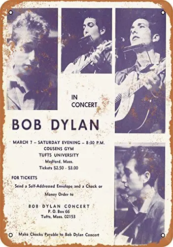 Wall-Color  Metal Sign - Dylan in Concert at Tufts - Vintage Look