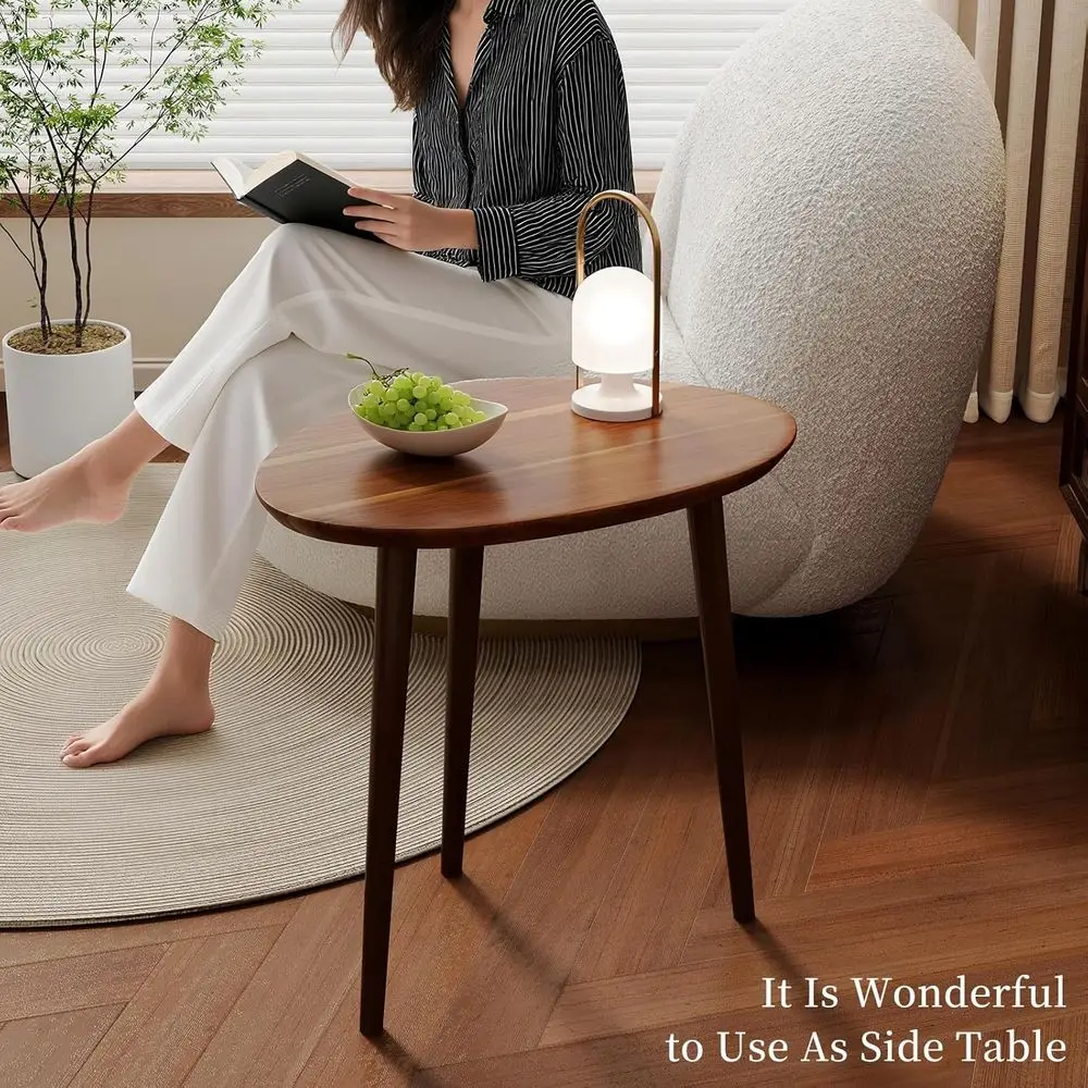 コンパクトなアカシア材のネストコーヒーテーブルセット、小さなリビングルームやオフィスに最適、ミニマリストのミッドセンチュリーモダンデザイン、E