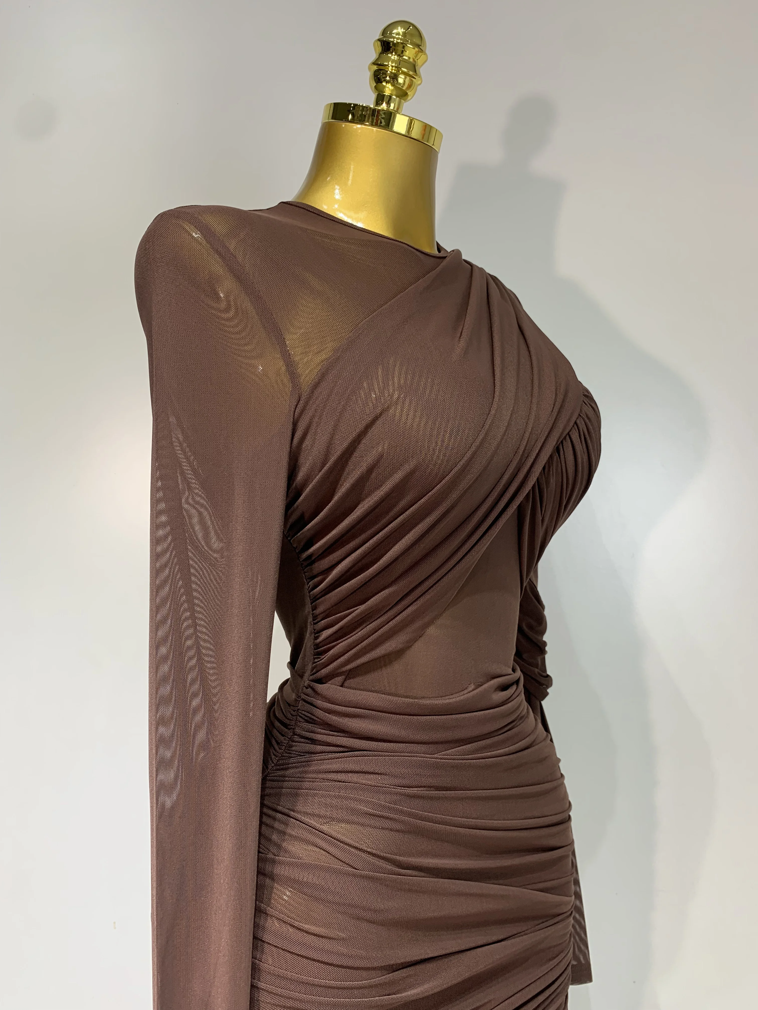 Elegant Brown Mesh Fold Long Sleeve Bodycon Dress Women 2025 Evening Party Club Sexy Perspective Fashion Luxury Birthday Dresses - AliExpress 200000345 Elegant Brown Mesh Fold Long Sleeve Bodycon Dress Women 2025 Evening Party Club Sexy Perspective Fashion Luxury Birthday Dresses - AliExpress 200000345