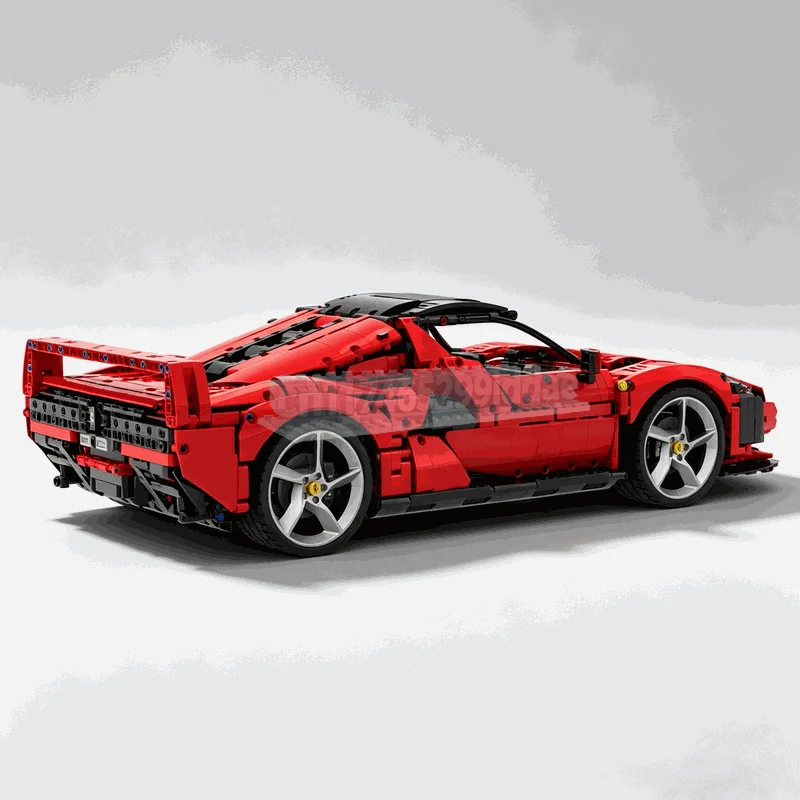 2898Parts Red Super Sports Car Building Blocks Technical Vehicle Model With Opening Doors DIY Assembly Set Creative Display Toy