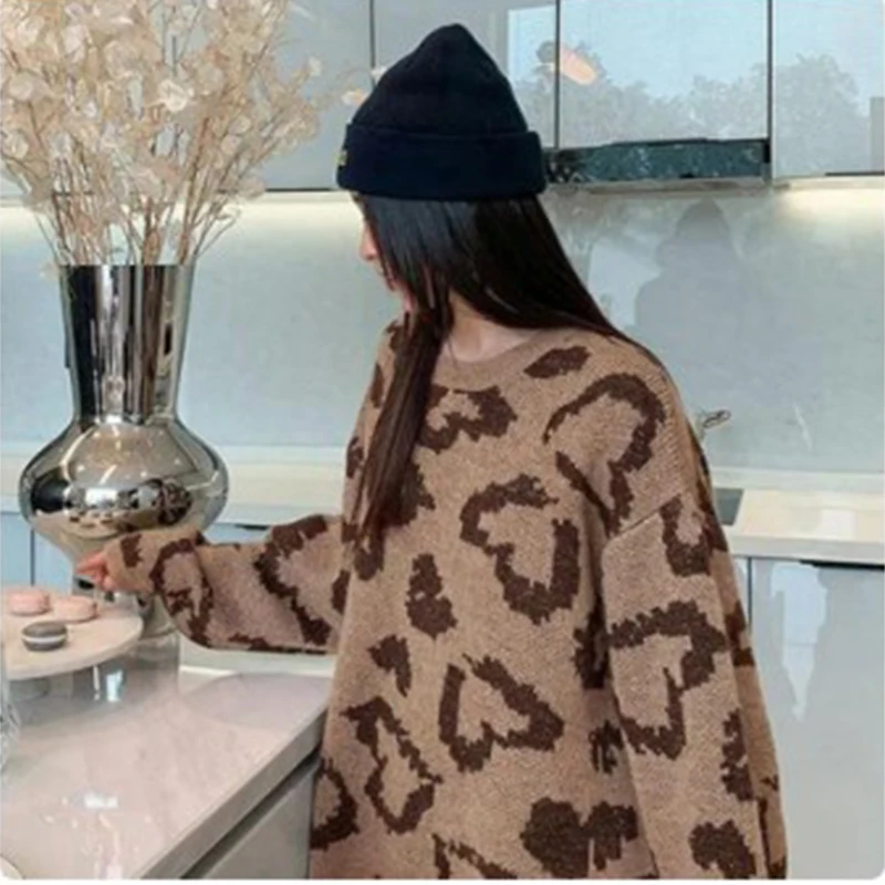 

Vintage Love Graphic Sweater Y2k Aesthetic Tops Clothes Women Fashion Loose Pullovers Female Autumn
