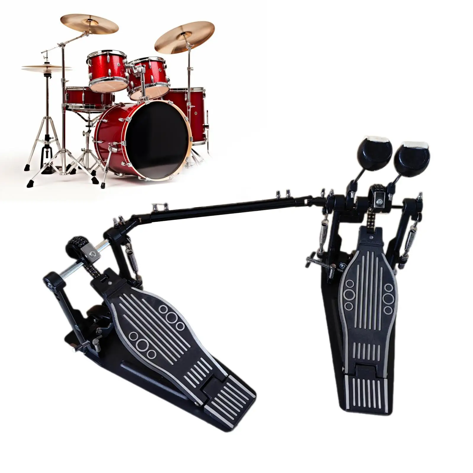 

Double Foot Pedal,Kick Drum Pedal,Percussion Instrument,Portable Double Foot Kick for Acoustic Drum Kit Pro Drummers