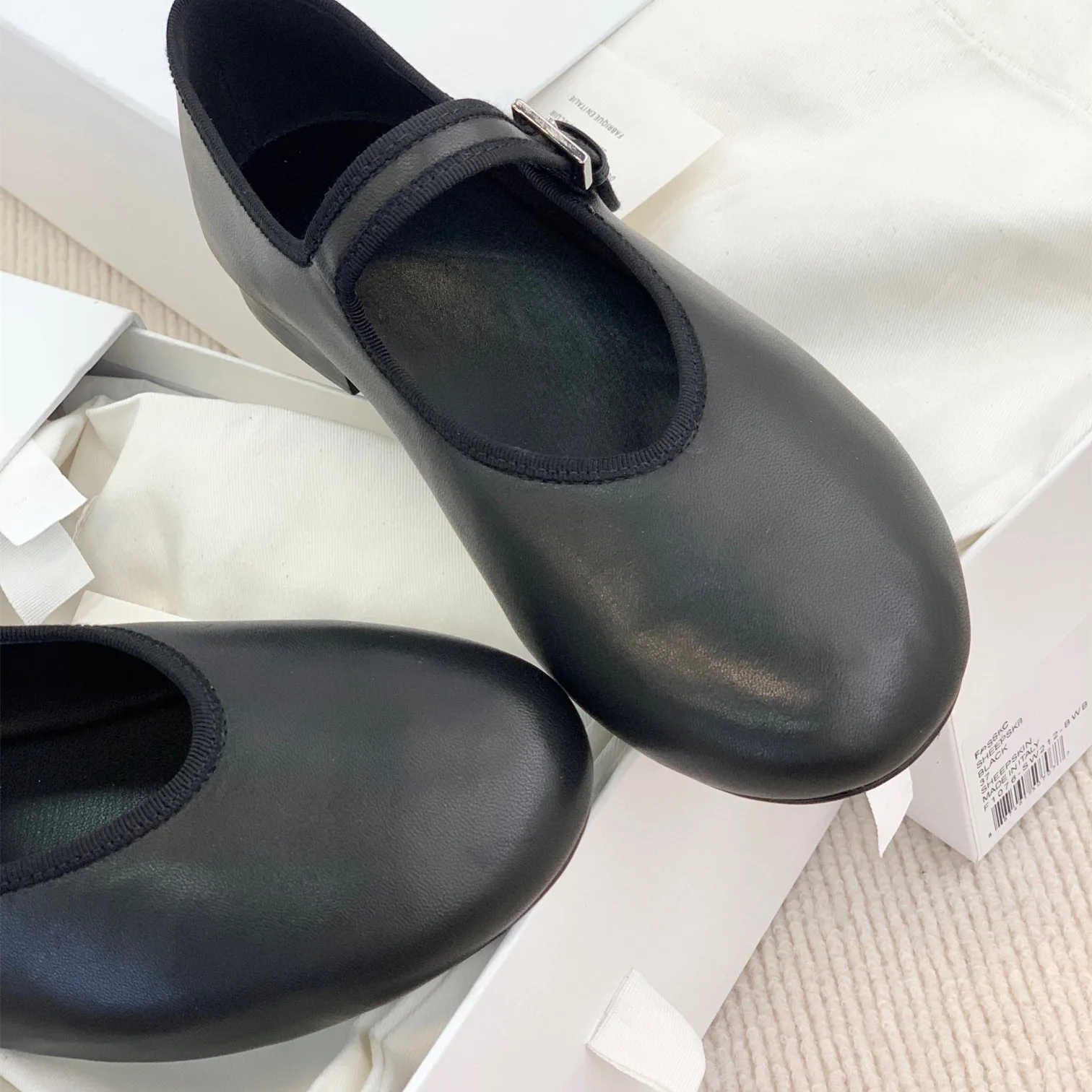 2024 Summer New Brand Women Flats Fashion Square Toe Shallow Mary Jane Shoes Soft Casual Ballet Shoes Slingback Shoes Black