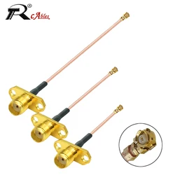 1PC RG178 Pigtail WIFI Antenna Extension Cable u.FL IPX IPX1 Female to SMA / RP-SMA Female 2 Hole Flange Panel Mount  Jumper