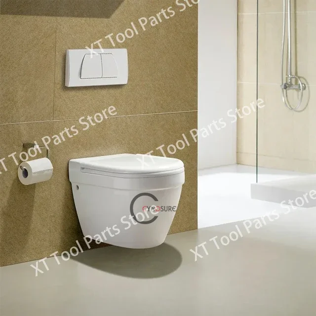 Bathroom gravity flush wall-mounted toilet Sanitary round integrated Wc wall-mounted toilet 2024 new product