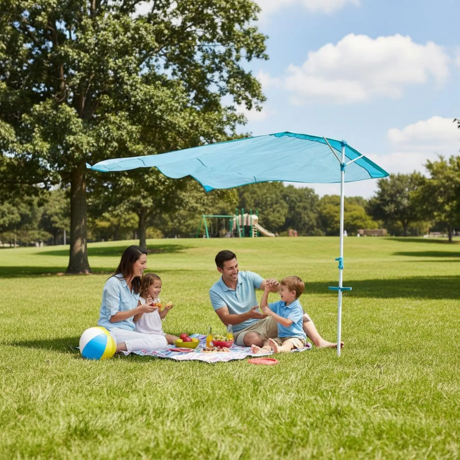 No-Setup Beach Awning Stable Structure Windproof Beach Tent Portable Sun Shade Tent Waterproof Protection Canopy Carry Bag
