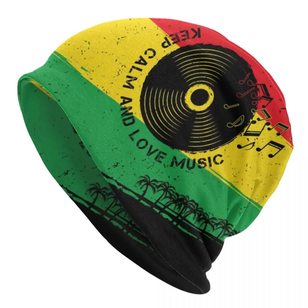 Reggae Keep Calm Love Music Rasta Bonnet Femme Street Knitting Hat For Women Men Autumn Winter Warm Jamaican Pride Beanies Caps