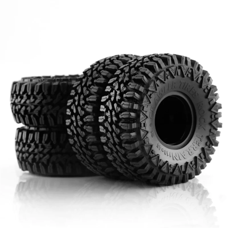 

4PCS 110MM 1.9In Rubber Rock Tyres Wheel Tires For 1: 10 RC Crawler Car Axial SCX10 90046 AXI03007 TRX4 Redcat Gen8 Accessories