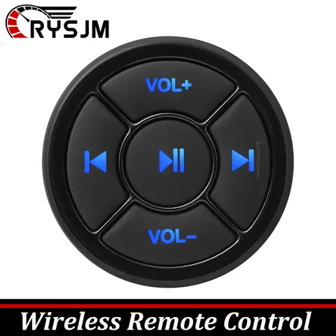 Bluetooth-compatible Car Motorcycle Bike Wireless Steering Wheel Remote Control Music Player  Media Button For IOS Android Phone