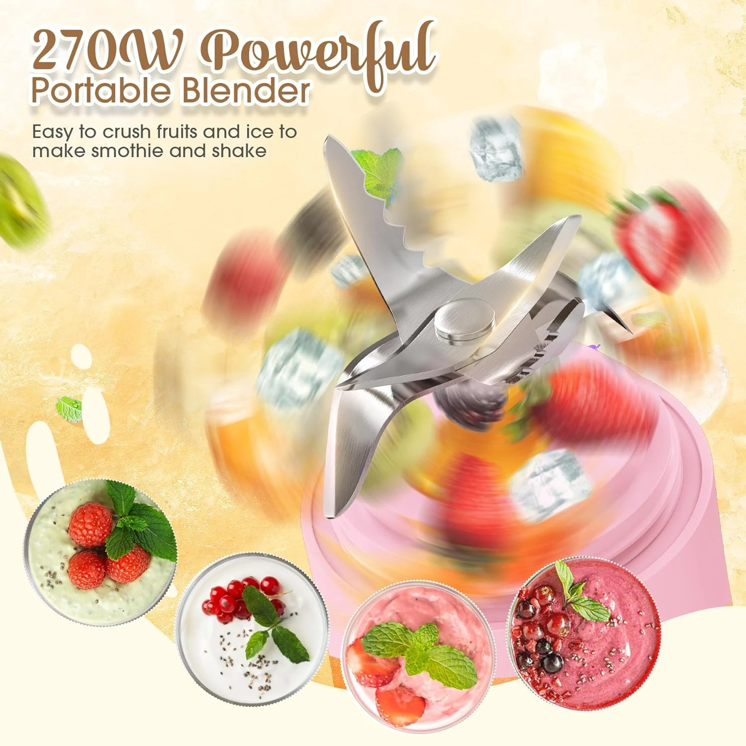 

Convenient and Portable Personal Blender - Compact 2-Pack of Mini Smoothie Blenders for Delicious Shakes and Smoothies Anywhere