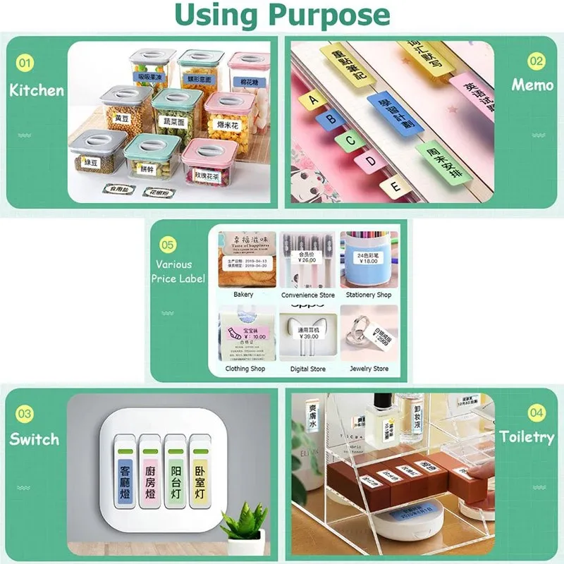 Niimbot Thermal Paper For B21/B3S  Printer Home Office Labels Colorful Adhesive Paper Round Square Printable Thermal Sticker