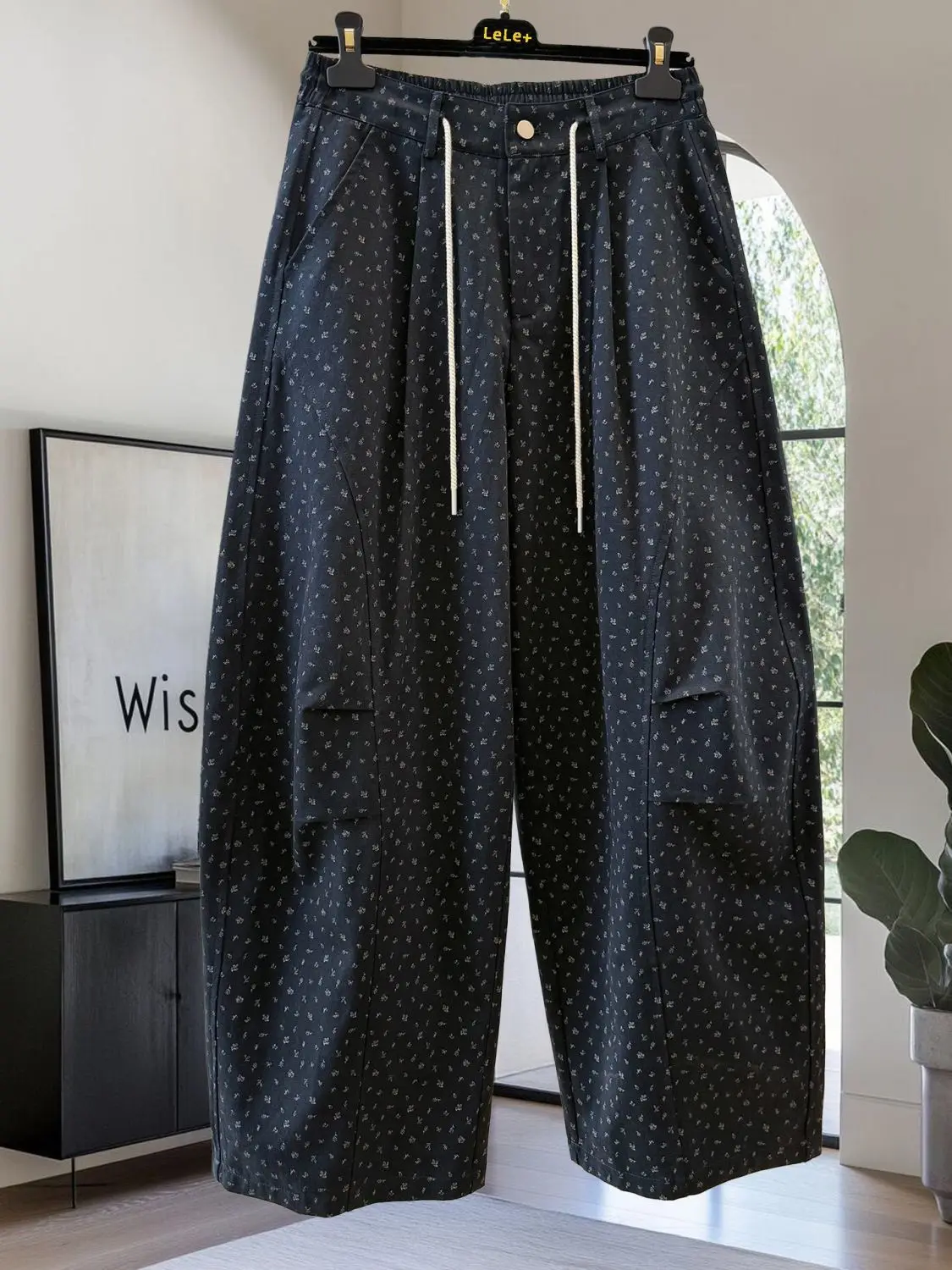 

Женские повседневные брюки больших размеров с цветочным принтом, свободные, с высокой талией, в корейском стиле, удобные, длинные, осенняя новинка