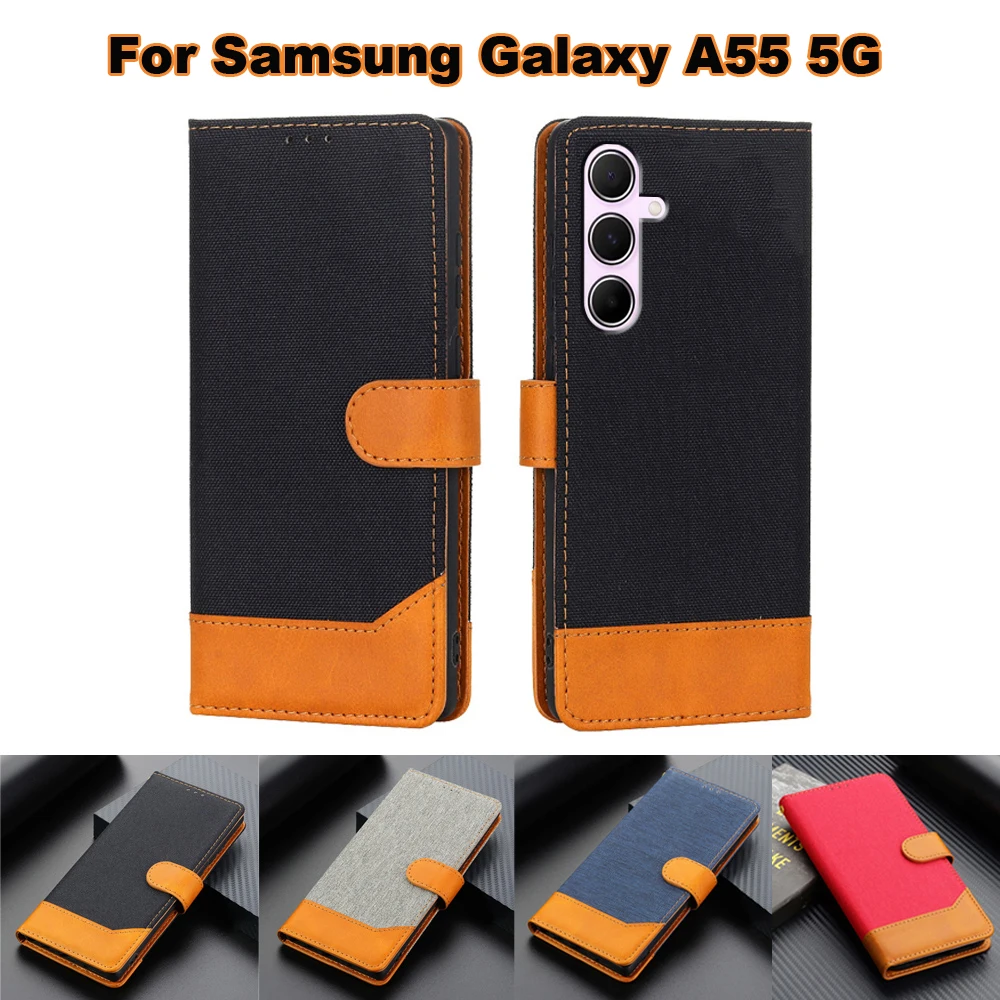 Wallet Case For Funda Samsung A55 5G SM-A556E Phone Cases Book Stand Leather Cover For Etui Samsung Galaxy A55 5G SM-A556S чехол