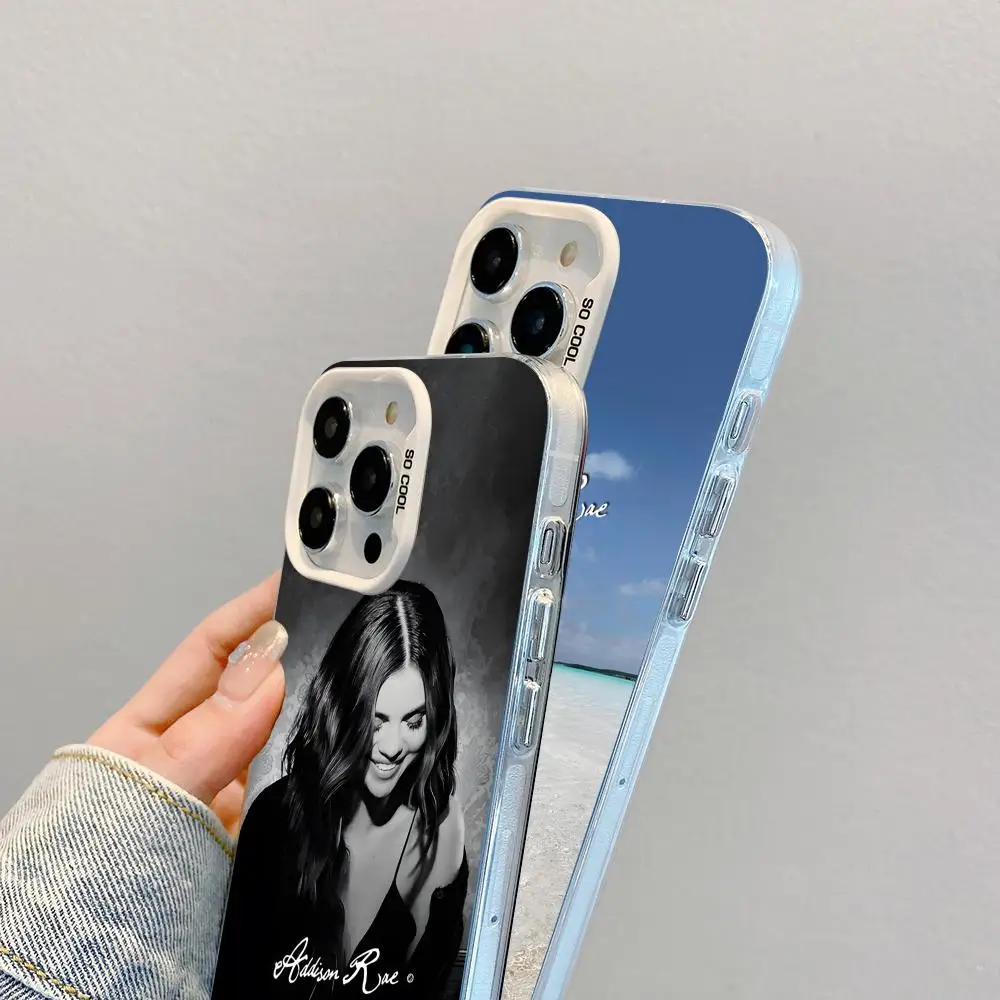 أديسون راي حافظة هاتف محمول آيفون 17 16 15 14 13 12 11 X XR XS 8 7 Air Pro Max Plus غطاء أبيض شفاف ملون #2