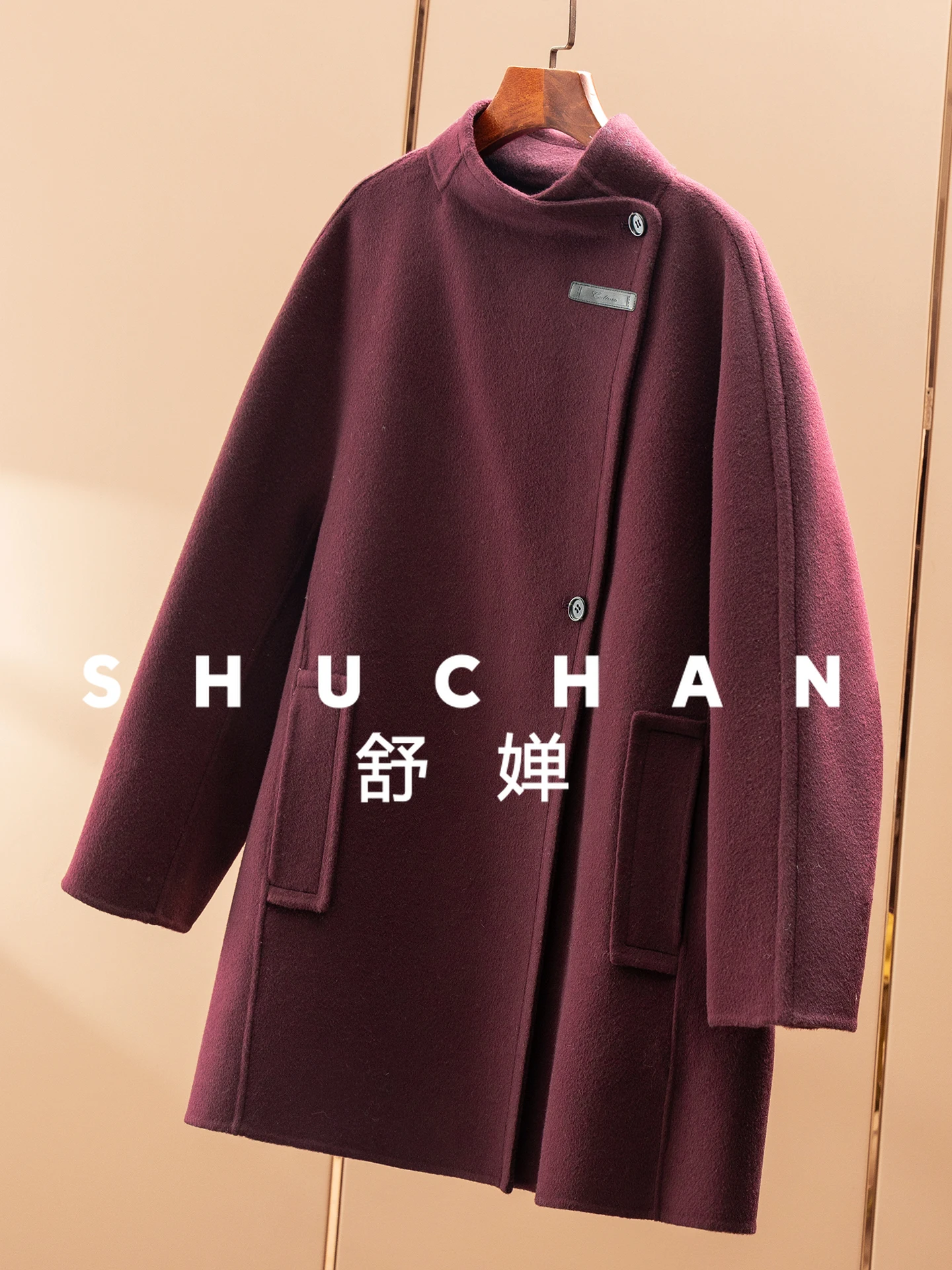 Elegant Cashmere Wool Handmade Double-sided Woolen Waist Coat  Women 72E5 Women Jacket