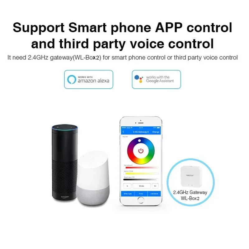 Ampoules LED Blanches pour Éclairage d'Nik, Projecteur Intelligent RGB + CCT, Télécommande 2.4G 110V 220V, FUT014 6W